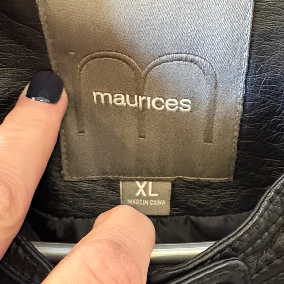 Maurices Jet Black Faux Leather Bomber Jacket - Picture 2 of 10